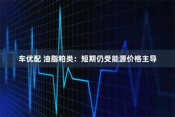 车优配 油脂粕类：短期仍受能源价格主导