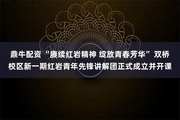 鼎牛配资 “赓续红岩精神 绽放青春芳华” 双桥校区新一期红岩青年先锋讲解团正式成立并开课