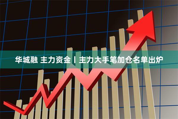 华城融 主力资金丨主力大手笔加仓名单出炉